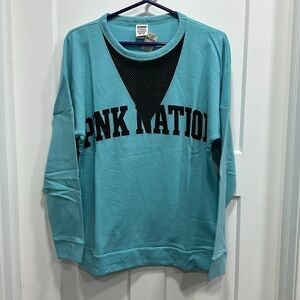 VS PINK Mesh Cutout Varsity Crew Size Medium